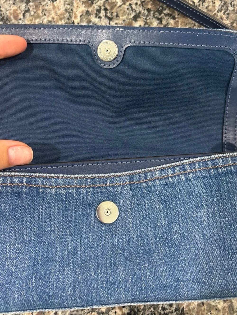 Coach Blue Denim Crossbody with Leather Strap